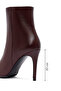 Women's Burgundy Zippered High Thin Heeled Leather Boots Af200002Dv - 5