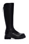Women's Black Zippered Thick Soled Leather Boots Wf300007Df