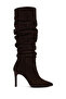 Women's Brown Thin Heeled Suede Leather Boots Wf160016Ds
