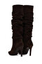 Women's Brown Thin Heeled Suede Leather Boots Wf160016Ds - 7