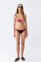 Women's Side Tie Half Support Bow Bottom Top Bikini Suit Red - 4