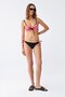 Women's Side Tie Half Support Bow Bottom Top Bikini Suit Red - 3