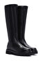 Women's Black Zippered Thick Soled Leather Boots Wf300007Df - 2