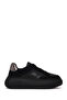 Women's Black Lace-Up Thick-Soled Sneaker Af168002Sk