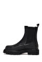 Women's Black Thick-Soled Leather Chelsea Boots Wf190047Dv - 3