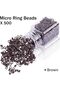 Hair Extensions Kit 500 Pcs Brown Micro Ring Beads 1 Micro Beads Plier 2 Hook Needle Pulli - 5