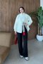 Roma Zippered Cardigan Ecru - 3