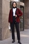 Leopard Pattern Buttoned Oversize Bearded Knitwear Cardigan -Red - 5