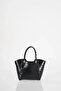 Croco Pattern Handbag Black - 3