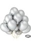 Silver Metallic Chrome Latex Party Party Globes,12 Inch Round Helium Party Globes for Weddings and Birthdays,Pack of 100