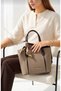 Women's Sand-Brown Scarf Detailed Medium Size Hand and Shoulder Bag-Bd6086Bd - 5