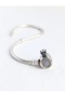 Crown Detailed Blue Stone Signature Clip Charm Bracelet – Silver Color Tarnish Resistant Steel Women's Bracelet - 4