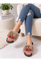Cerise Cherry Detailed Plush Women's House Slippers Soft Sole Gift Dowry House Slippers Stc1363 - 3