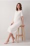 Women's Ecru Lace Detailed Maternity Nightgown Set with Breastfeeding Detail - 2