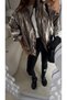High Collar Vintage Bomber Jacket - 4