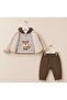 New Season 3-Piece Baby Boy Set with Hooded Sweatshirt Coat and Denin Pants - 6