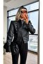 Admiral Buttoned Half-Zip Leather Jacket - 4