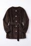 Buttoned Front Fox Fur Coat 50719 - Brown - 5