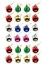 New Year Special 24 Pieces Mini Christmas Pine Tree Balls Mixed Color Christmas Tree Ornament Set of 24 3 cm - 2