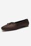Alia Brown Satin Bow Women's Ballerina Shoes - 8