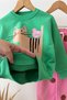 Kitty Milk Printed Girls' 2-Piece Set - Green - 3