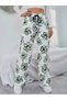 Women's White Color Tubular Leg 3 Thread Fleece Lined Sweatpants Length 100 cm - 2