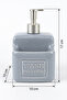 Porcelain Liquid Soap Dispenser with Sponge Holder Compartment 350ml Gray - 2