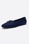 Alia Navy Blue Satin Bow Women's Ballerina Shoes - 8