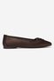 Alia Brown Satin Bow Women's Ballerina Shoes - 5