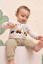 Baby Boy & Child Beige Color Cute Car Embroidered/Embossed Two Thread Sweatshirt and Sweatpants Set - 3
