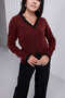 V-Neck Lace Buttoned Sweater - 2