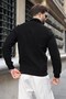 Black Stand Collar Half Zipper Men's Sweatshirt E7211 - 3