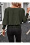 Comfortable Elegance with Waist Tuck - Women's Long Sleeve Round Neck Aerobin Blouse - 3