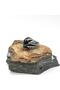 Triangle spear patterned oltu stone men's ring - 2