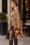 Choose Your Style Saffron Shawl Patterned Square Poncho Winter Soft Fleece 150 X 150 cm - 3