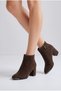Serrace Women's Daily Heeled Boots with Metal Detail on the Front