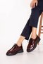 Genuine Leather Light Sole Buckle Oxford Shoes Nhr.333 Burgundy Patent Leather - 4