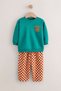 Bonjour Printed Checkered Boys' 2-Piece Set - Petrol Green - 3