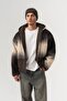 Grayscale Zippered Fleece Jacket