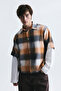 Boxy Fit Plaid Double Sleeve Shirt - 5