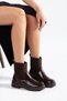 Women's Brown Knitwear Socks Thick Sole Chelsea Boots 55 - 5