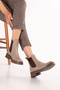 Genuine Leather Double Elastic Casual Lightweight Boots Shakira Mink - 2