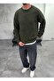 Basic Crew Neck Trendy Khaki Sweater