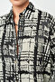 Women's Square Patterned Comfortable Oversize Shirt - 3
