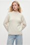Women's New Puffy Soft Textured Half Turtleneck Stone Knitwear Sweater - 5