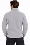 Men's Fleece Jacket with 3 Pockets, Detailed Front Panels, and Ribbed Cuffs in Smoked Grey, Khaki, Navy Blue, and Black. - 3