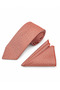 8 cm Brick Red Patterned Tie and Handkerchief Set - 2