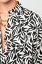 Women's Leaf Patterned Black - White Shirt - 3