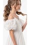 Babyaden Balloon Sleeve Long Glitter Fabric Girls Satin Evening Dress - 4