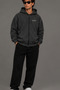 Men's Anthracite Winter Hooded Zippered Sweatshirt Jacket with Fleece Inside - 5